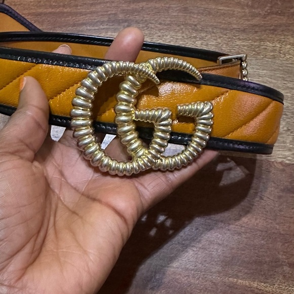 Gucci Double G Leather Tourchon Belt 'Brown' - Picture 9 of 16
